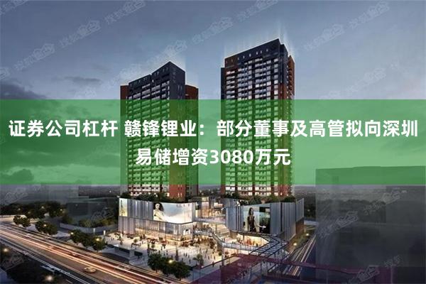 证券公司杠杆 赣锋锂业：部分董事及高管拟向深圳易储增资3080万元