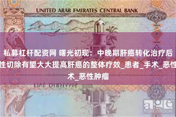 私募杠杆配资网 曙光初现：中晚期肝癌转化治疗后根治性切除有望大大提高肝癌的整体疗效_患者_手术_恶性肿瘤